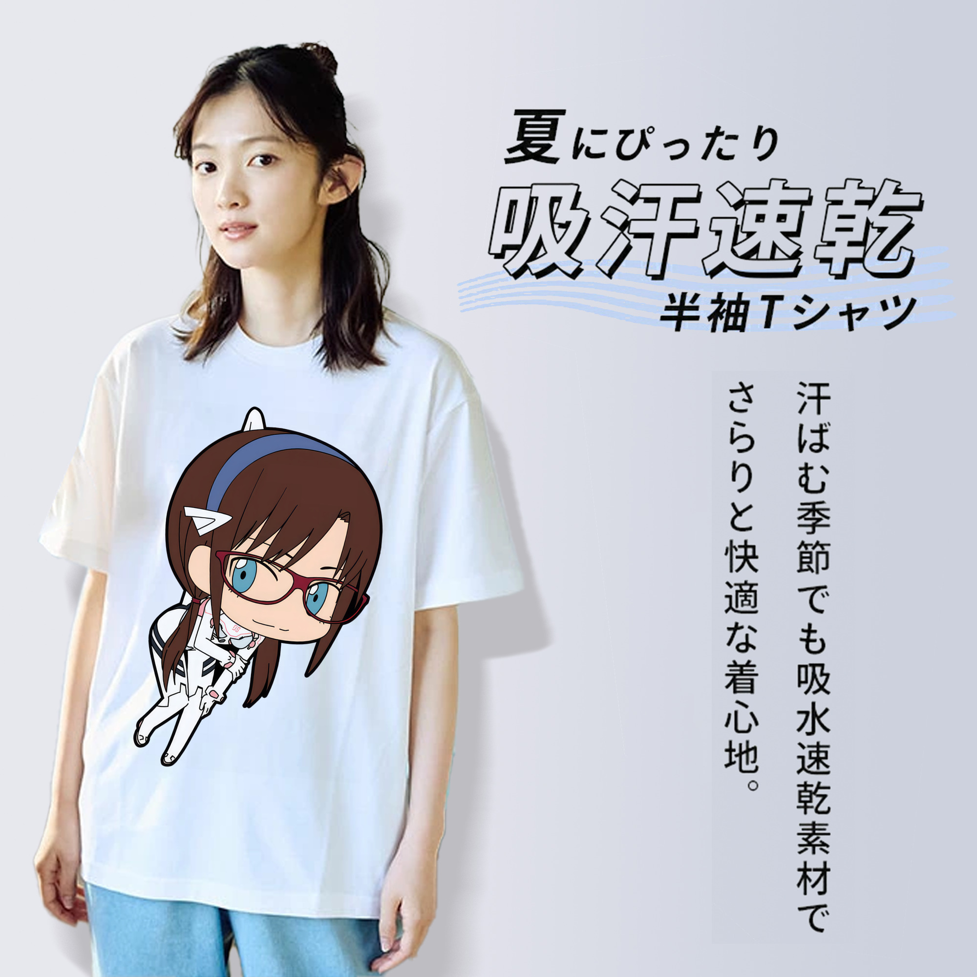 EVA 新世紀エヴァンゲリオン レディースカジュアルプリントTシャツ（綿100％）