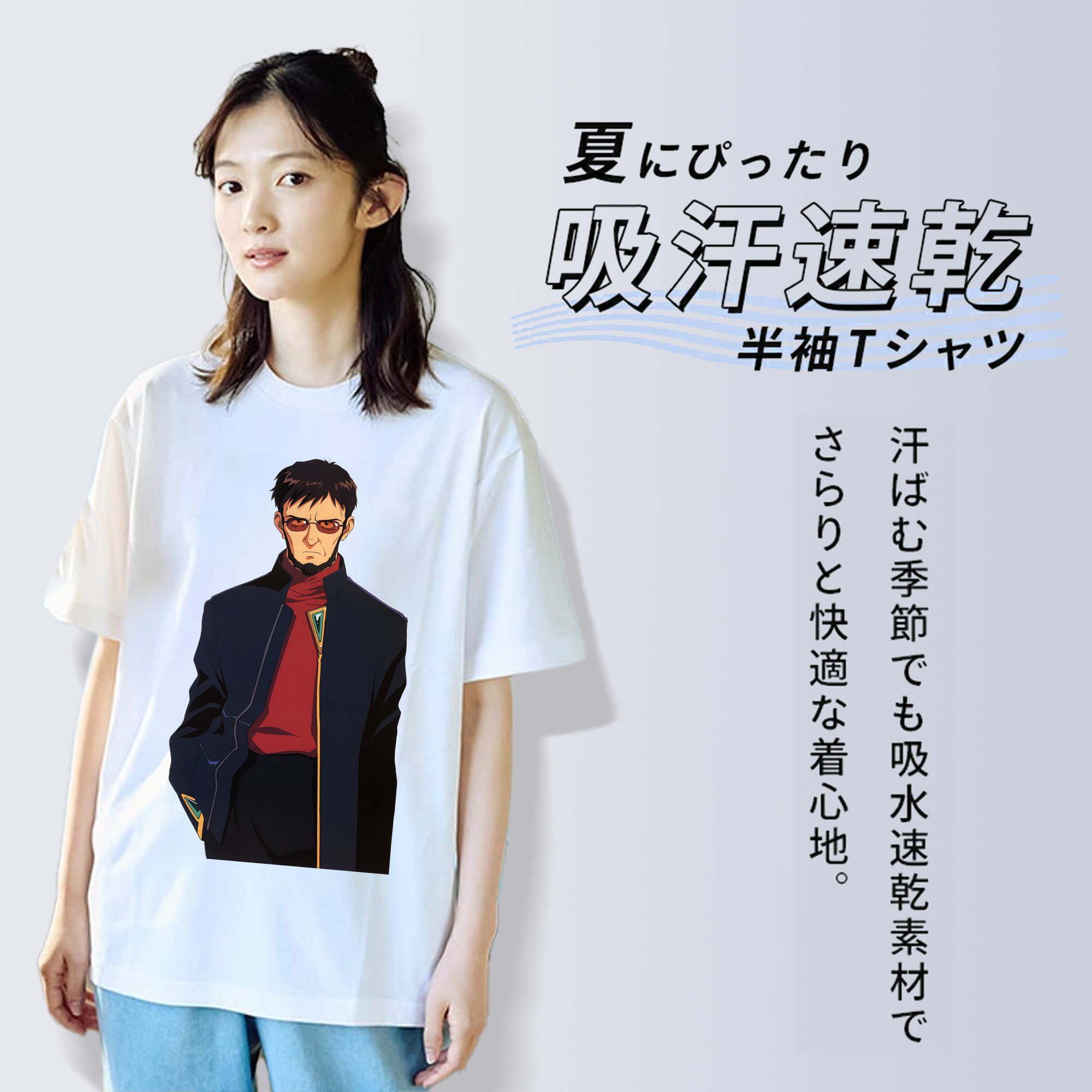 EVA 新世紀エヴァンゲリオン レディースカジュアルプリントTシャツ（綿100％）