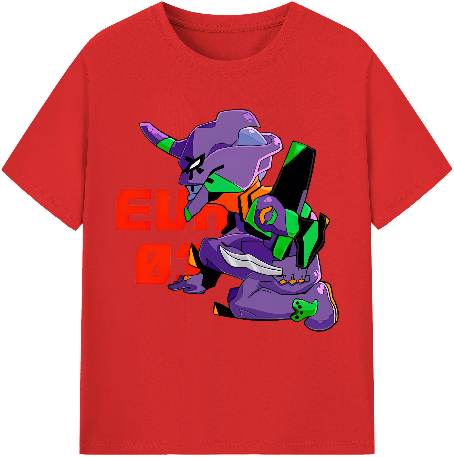 （画像用） EVA 新世紀エヴァンゲリオン レディースカジュアルプリントTシャツ（綿100％）