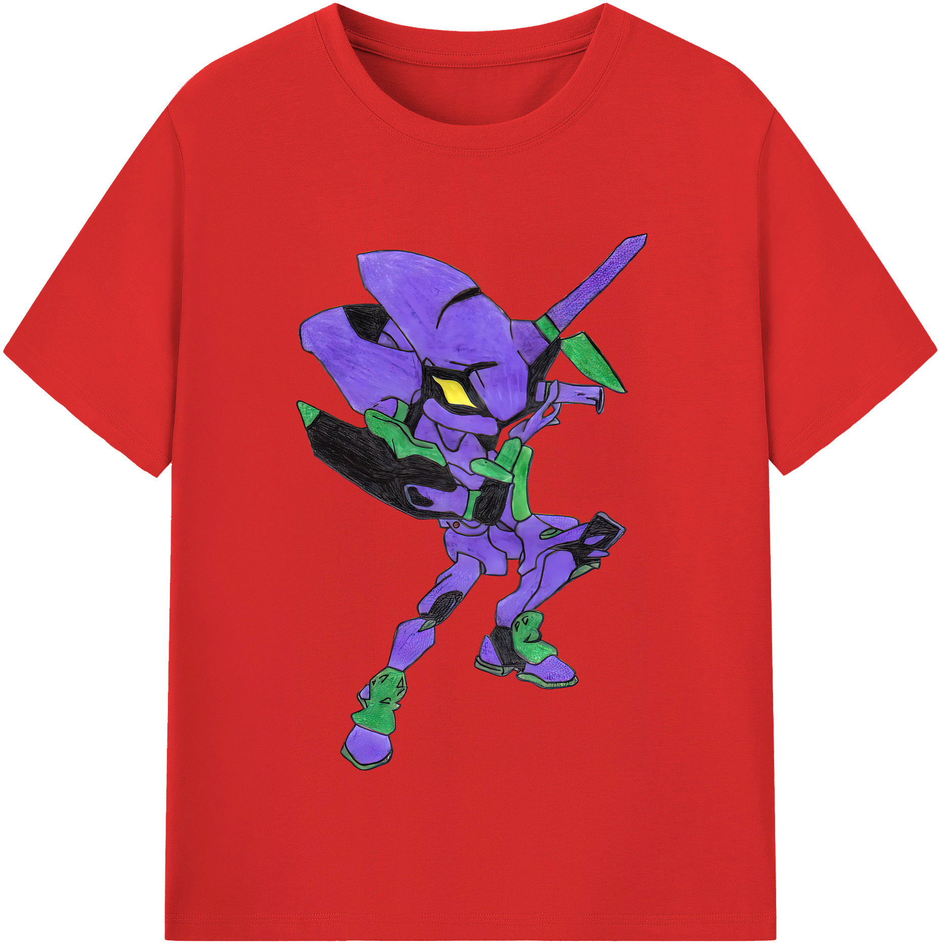 （画像用） EVA 新世紀エヴァンゲリオン レディースカジュアルプリントTシャツ（綿100％）