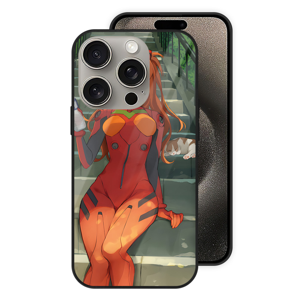 （画像用） EVA 新世紀エヴァンゲリオン 【iPhone15Pro対応】スマホケース 耐衝撃＆黄変防止 背面ガラス