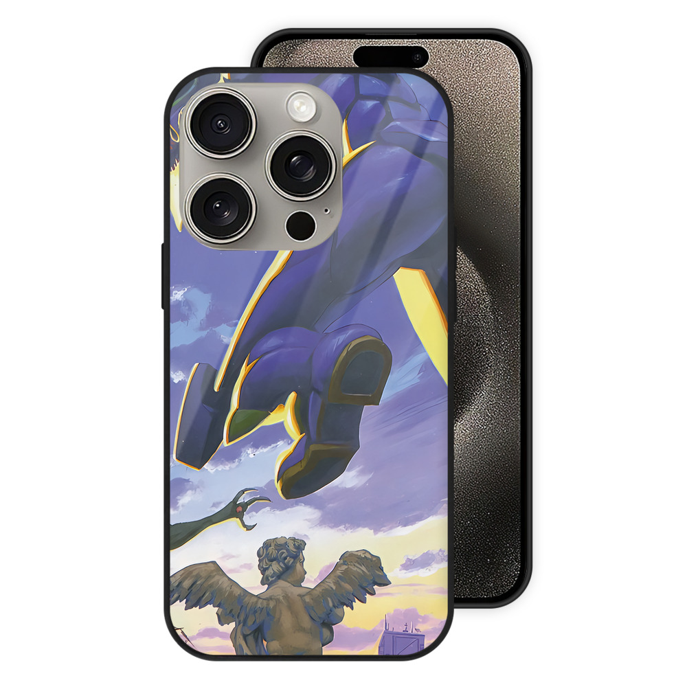 （画像用） EVA 新世紀エヴァンゲリオン 【iPhone15Pro対応】スマホケース 耐衝撃＆黄変防止 背面ガラス