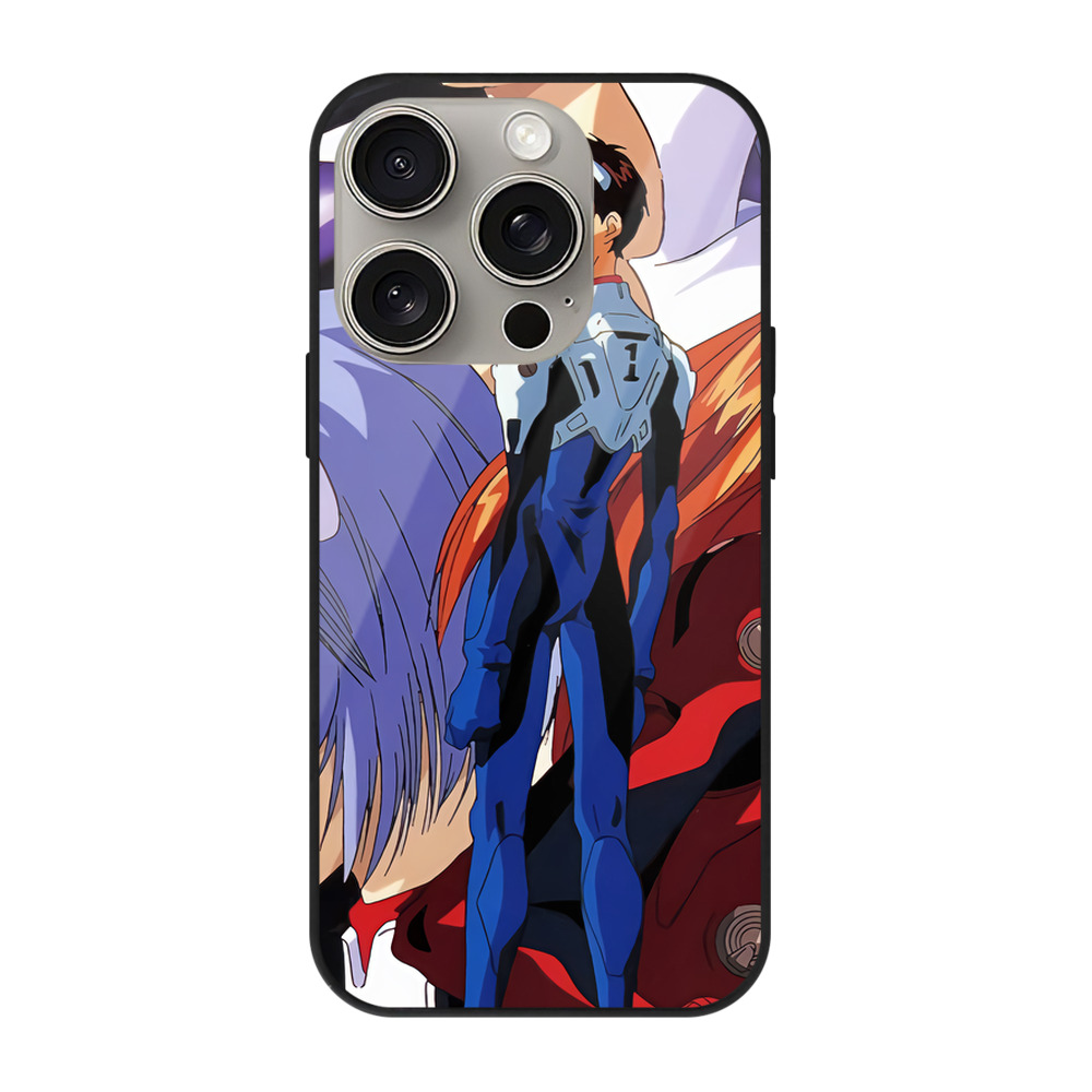 （画像用） EVA 新世紀エヴァンゲリオン 【iPhone15Pro対応】スマホケース 耐衝撃＆黄変防止 背面ガラス