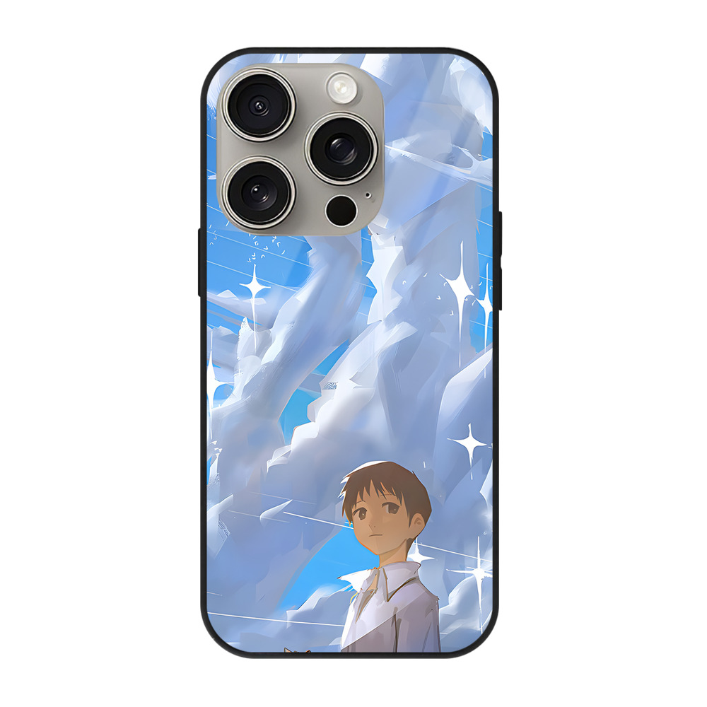 （画像用） EVA 新世紀エヴァンゲリオン 【iPhone15Pro対応】スマホケース 耐衝撃＆黄変防止 背面ガラス