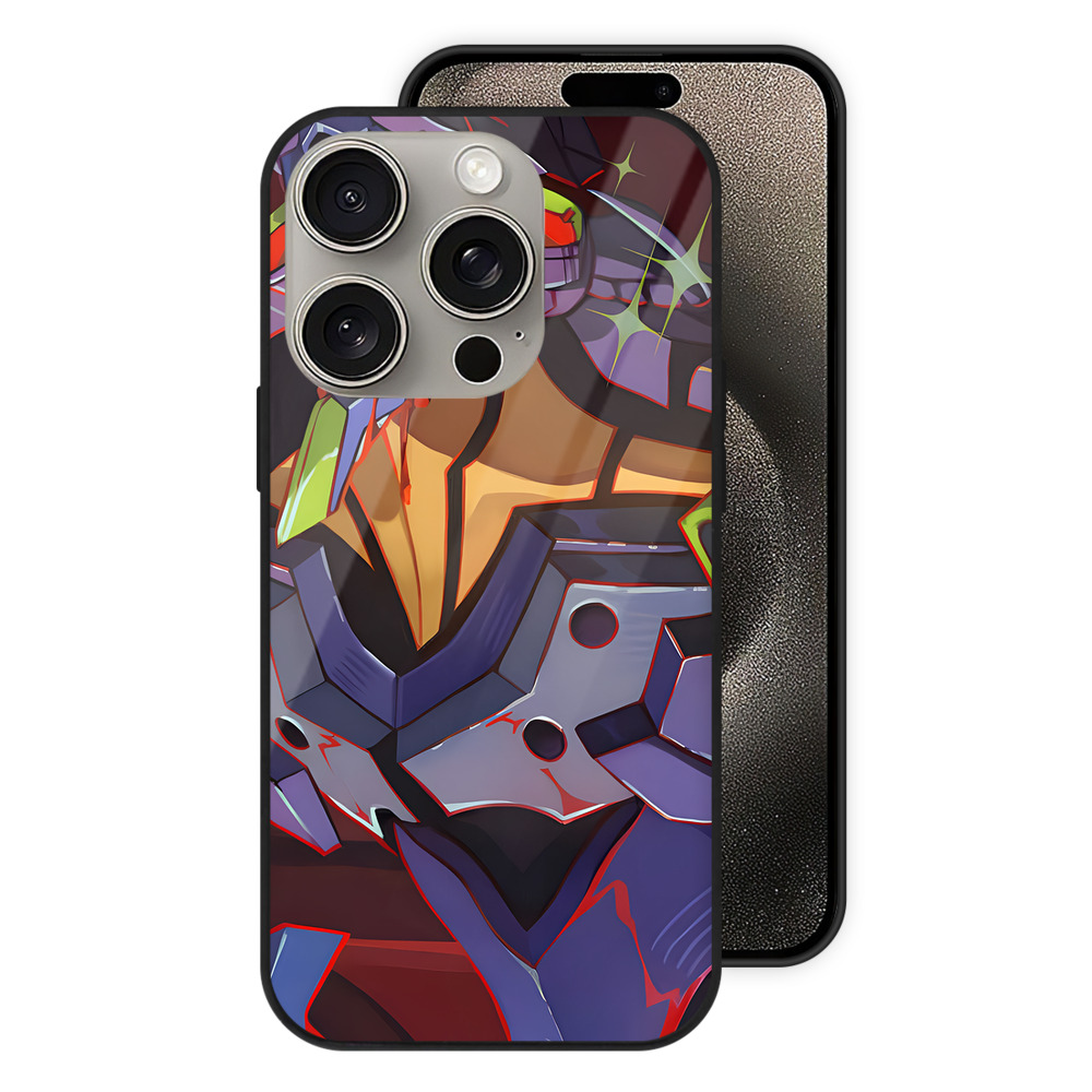 （画像用） EVA 新世紀エヴァンゲリオン 【iPhone15Pro対応】スマホケース 耐衝撃＆黄変防止 背面ガラス