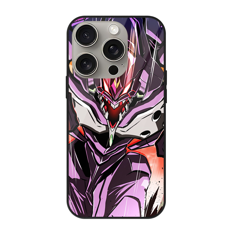 （画像用） EVA 新世紀エヴァンゲリオン 【iPhone15Pro対応】スマホケース 耐衝撃＆黄変防止 背面ガラス