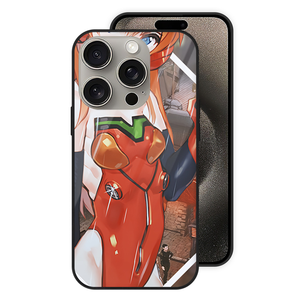 （画像用） EVA 新世紀エヴァンゲリオン 【iPhone15Pro対応】スマホケース 耐衝撃＆黄変防止 背面ガラス