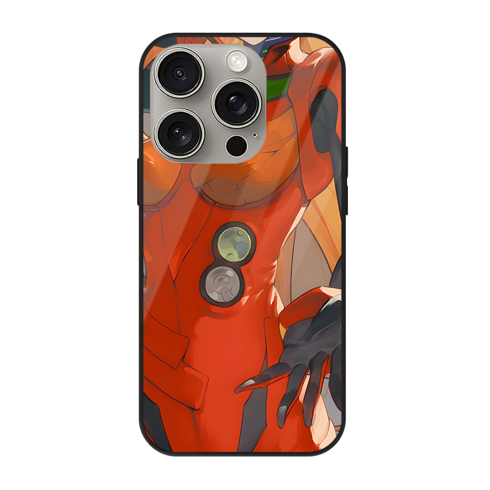 （画像用） EVA 新世紀エヴァンゲリオン 【iPhone15Pro対応】スマホケース 耐衝撃＆黄変防止 背面ガラス