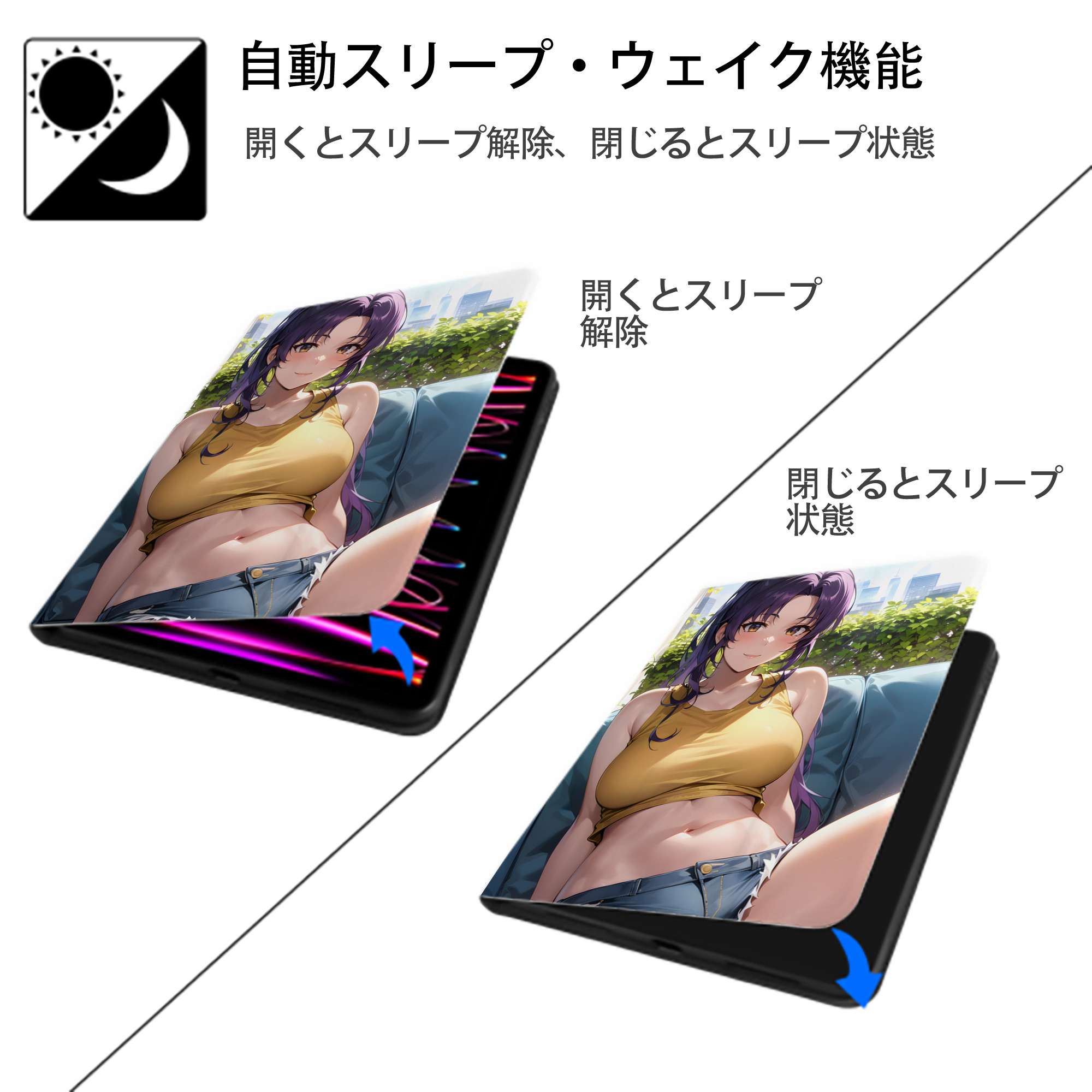 EVA 新世紀エヴァンゲリオン IPad ケース ペン収納付き 三つ折りスタンド PUレザー×シリコン 対応機種9.5/10.5/10.9インチ