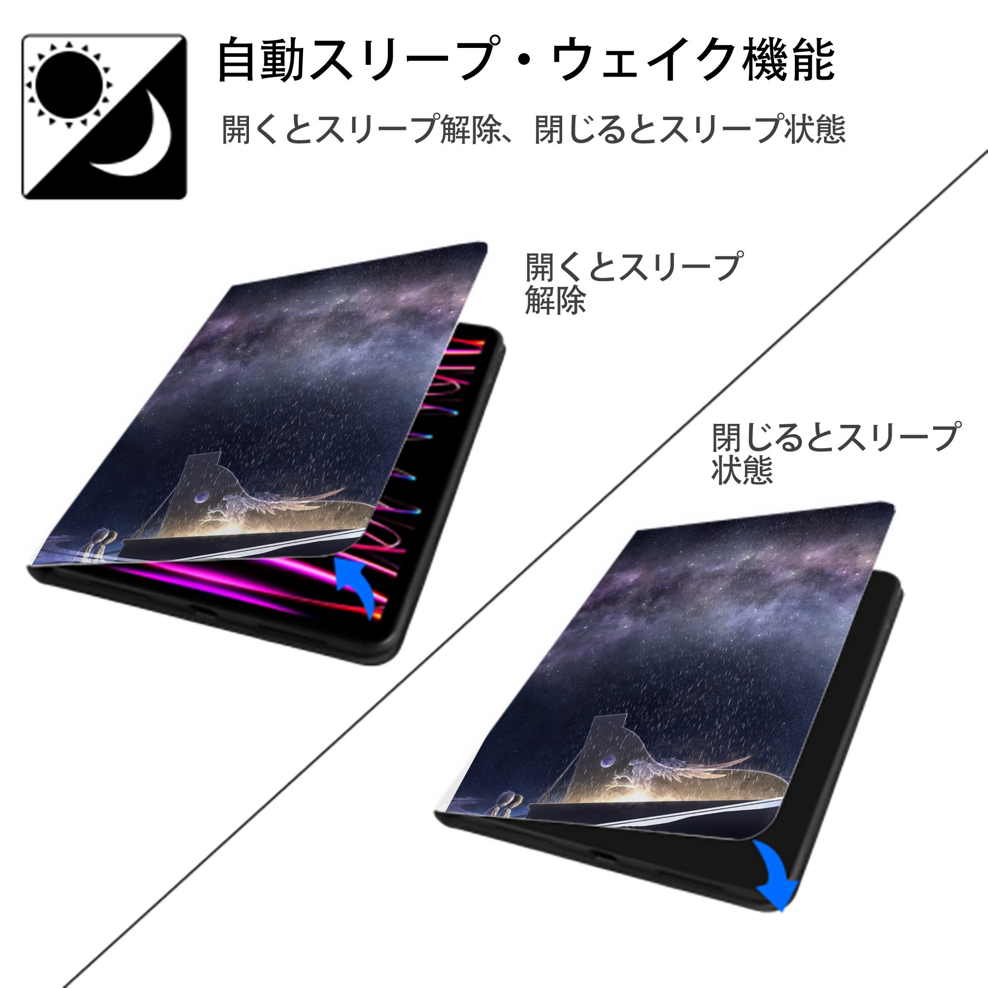 EVA 新世紀エヴァンゲリオン IPad ケース ペン収納付き 三つ折りスタンド PUレザー×シリコン 対応機種9.5/10.5/10.9インチ