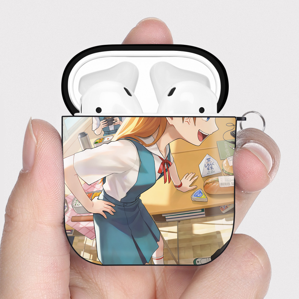 （画像用） EVA 新世紀エヴァンゲリオン AirPods 第2世代保護ケース ハードシェル ブラック 耐衝撃・防指紋・カラビナ付き