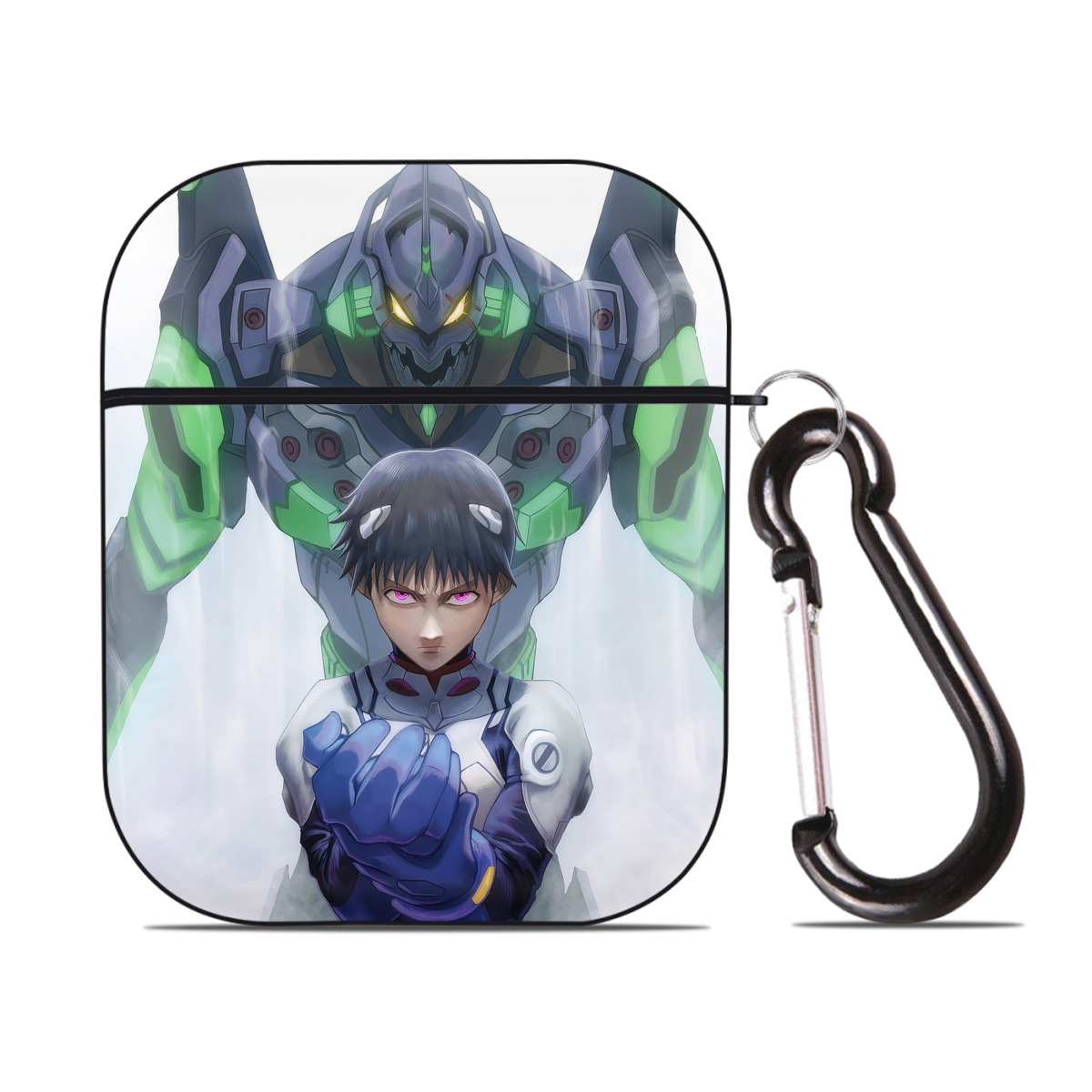 （画像用） EVA 新世紀エヴァンゲリオン AirPods 第2世代保護ケース ハードシェル ブラック 耐衝撃・防指紋・カラビナ付き