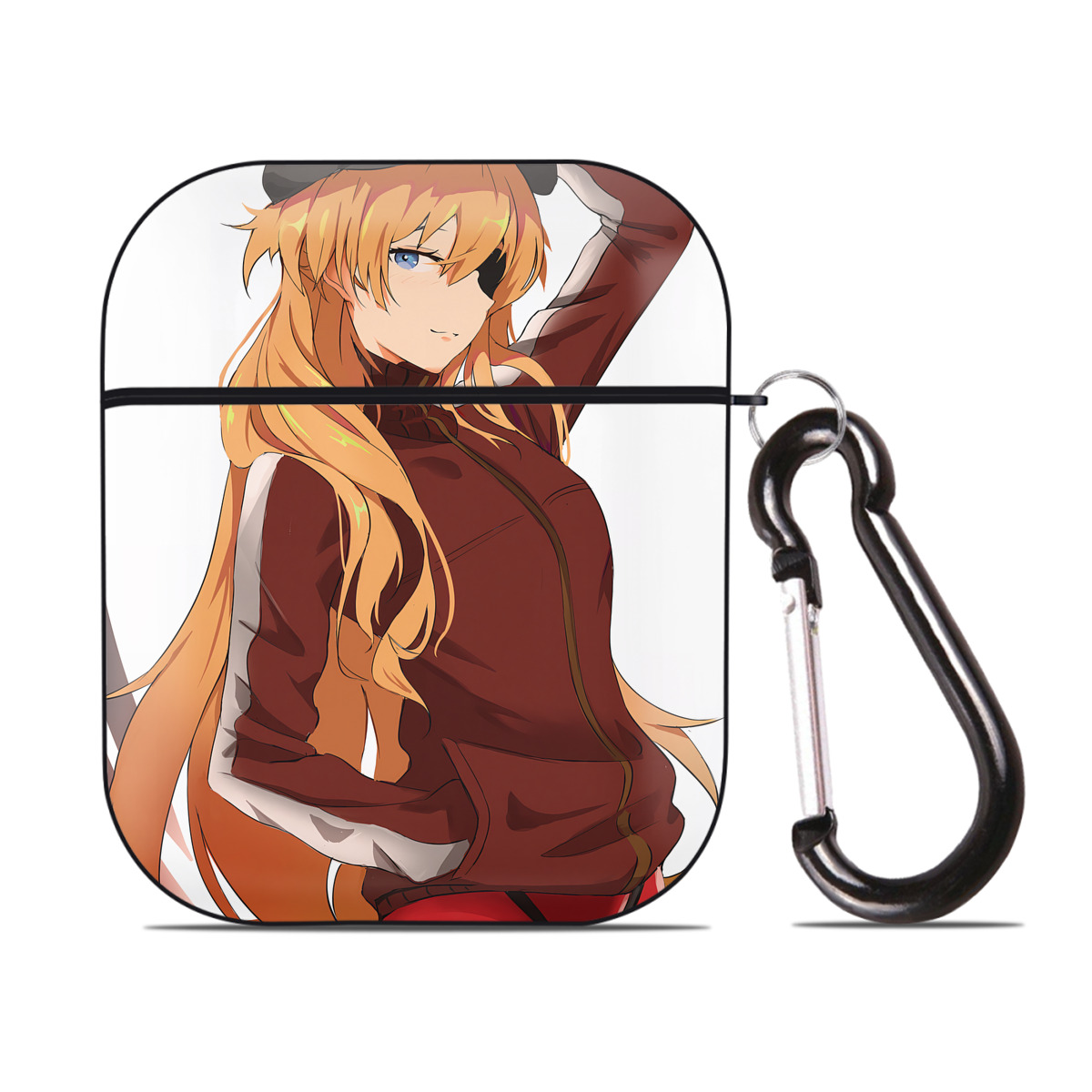 （画像用） EVA 新世紀エヴァンゲリオン AirPods 第2世代保護ケース ハードシェル ブラック 耐衝撃・防指紋・カラビナ付き
