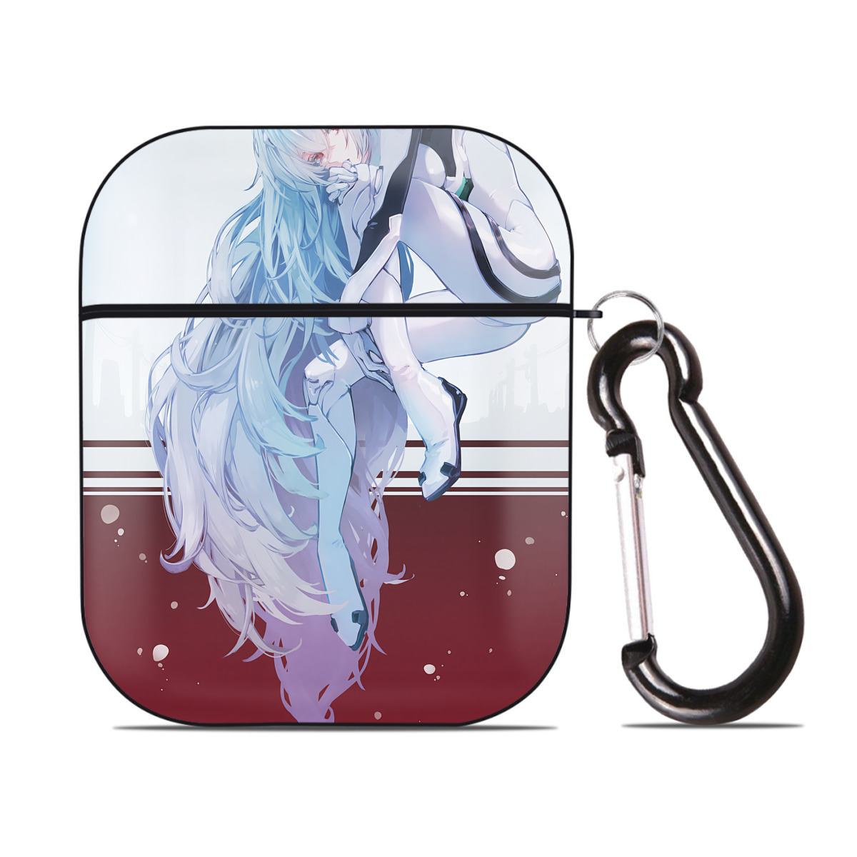 （画像用） EVA 新世紀エヴァンゲリオン AirPods 第2世代保護ケース ハードシェル ブラック 耐衝撃・防指紋・カラビナ付き