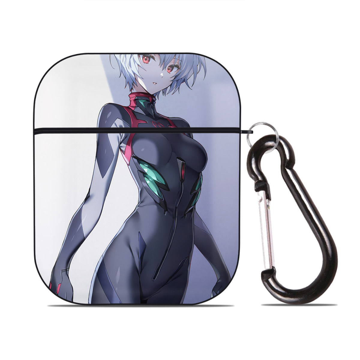 （画像用） EVA 新世紀エヴァンゲリオン AirPods 第2世代保護ケース ハードシェル ブラック 耐衝撃・防指紋・カラビナ付き