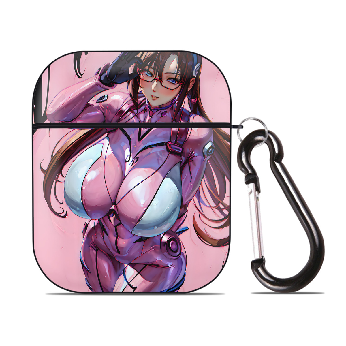 （画像用） EVA 新世紀エヴァンゲリオン AirPods 第2世代保護ケース ハードシェル ブラック 耐衝撃・防指紋・カラビナ付き
