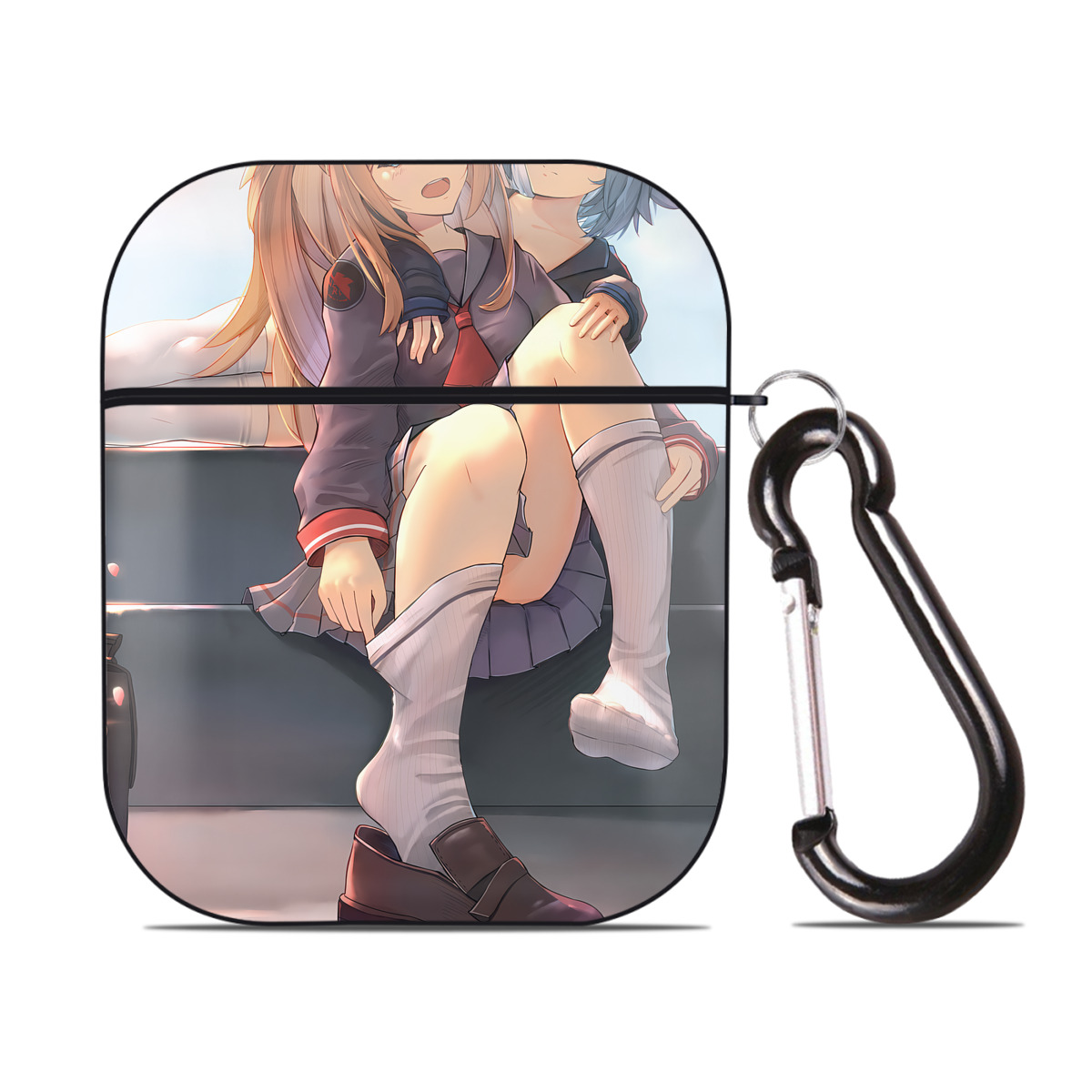 （画像用） EVA 新世紀エヴァンゲリオン AirPods 第2世代保護ケース ハードシェル ブラック 耐衝撃・防指紋・カラビナ付き