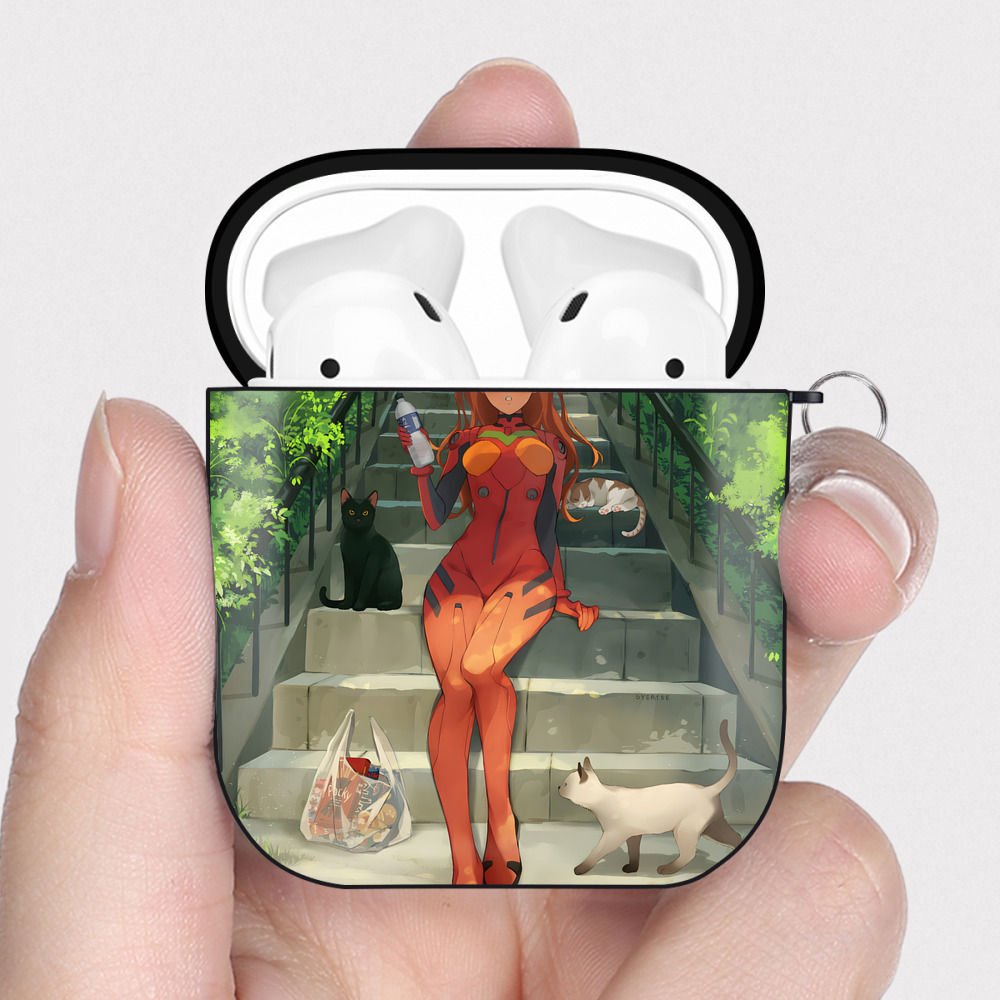 （画像用） EVA 新世紀エヴァンゲリオン AirPods 第2世代保護ケース ハードシェル ブラック 耐衝撃・防指紋・カラビナ付き