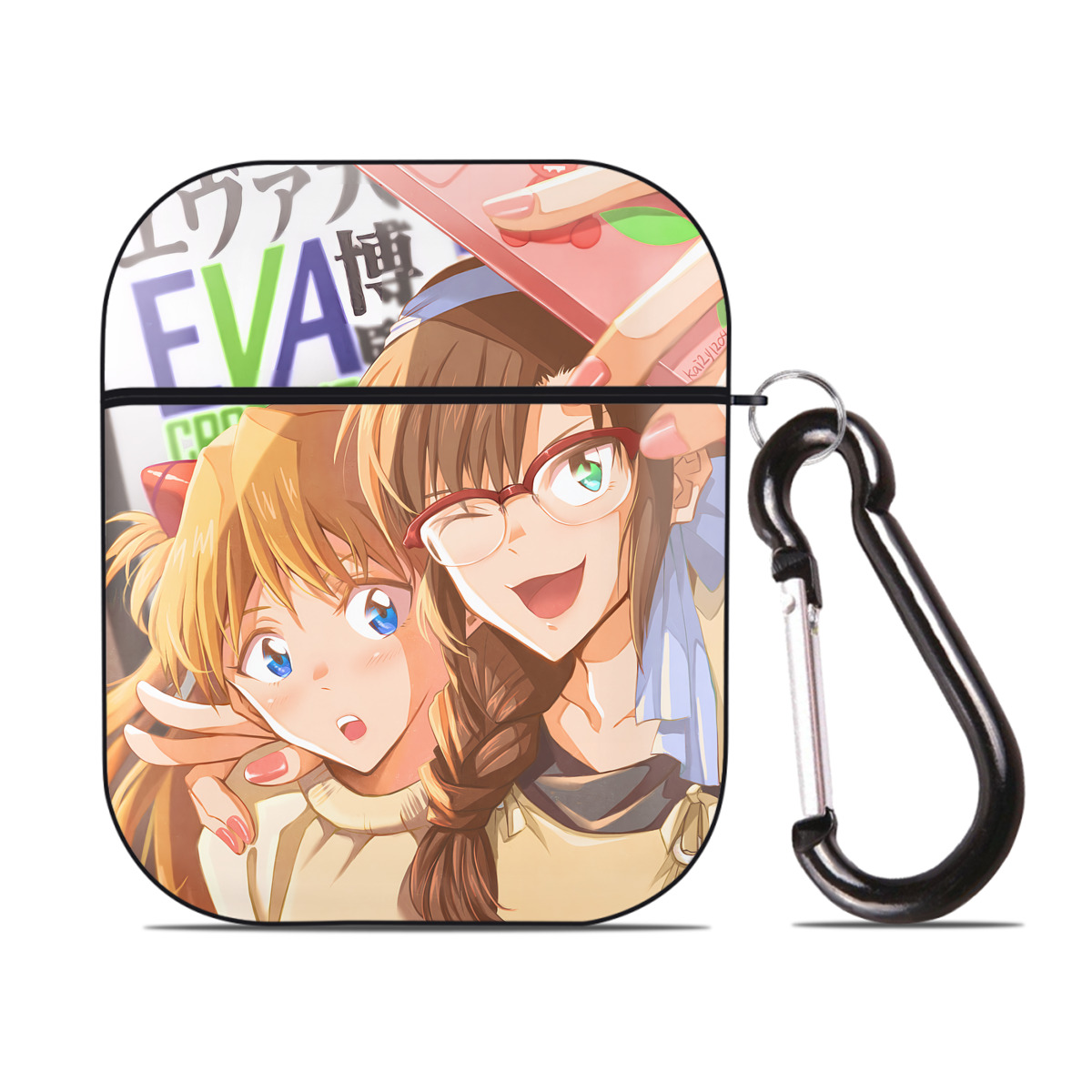 （画像用） EVA 新世紀エヴァンゲリオン AirPods 第2世代保護ケース ハードシェル ブラック 耐衝撃・防指紋・カラビナ付き