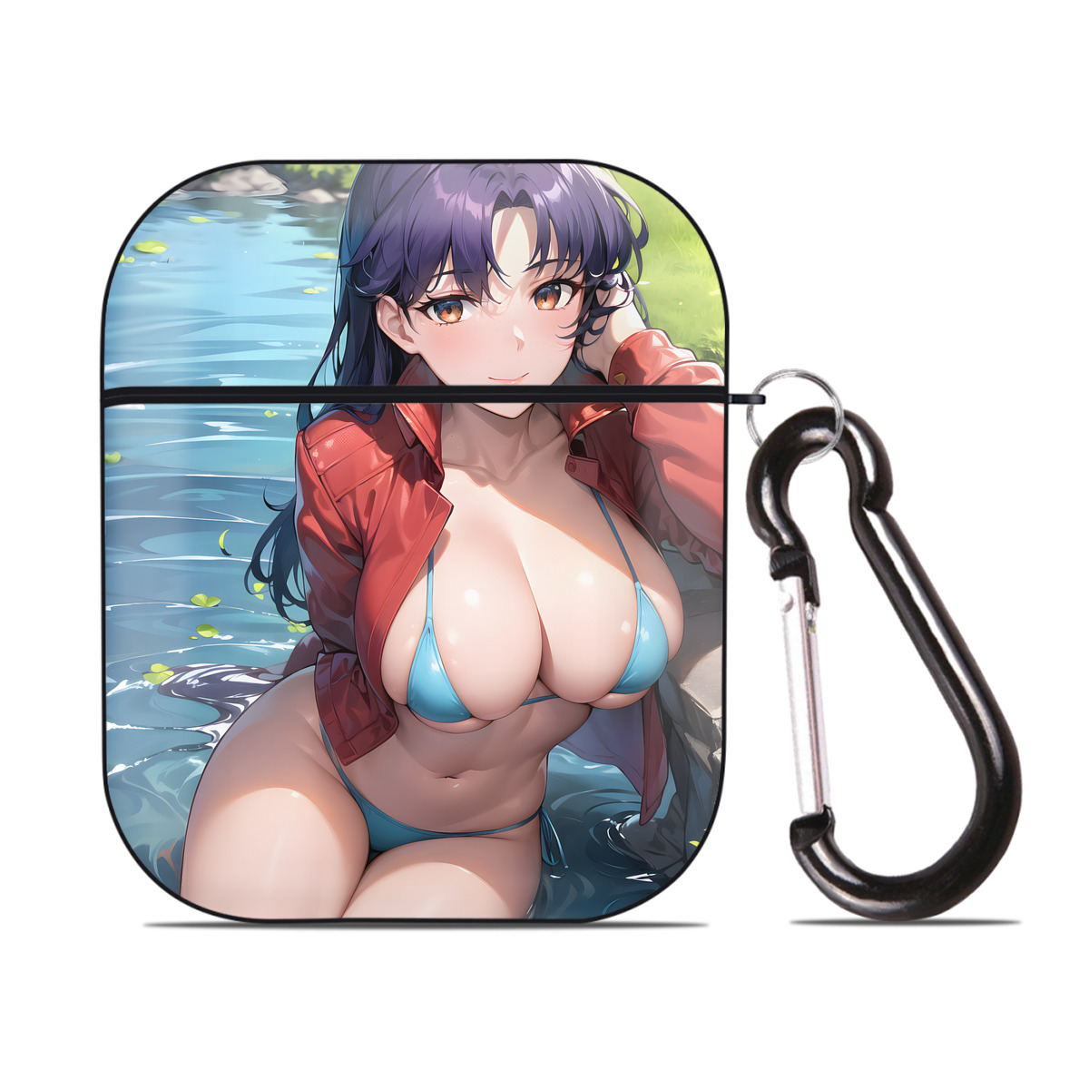 （画像用） EVA 新世紀エヴァンゲリオン AirPods 第2世代保護ケース ハードシェル ブラック 耐衝撃・防指紋・カラビナ付き