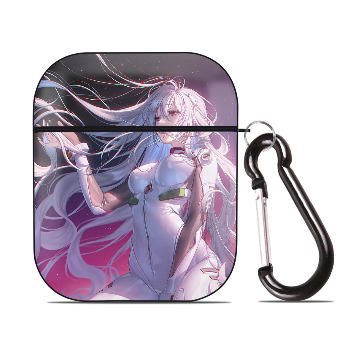 （画像用） EVA 新世紀エヴァンゲリオン AirPods 第2世代保護ケース ハードシェル ブラック 耐衝撃・防指紋・カラビナ付き