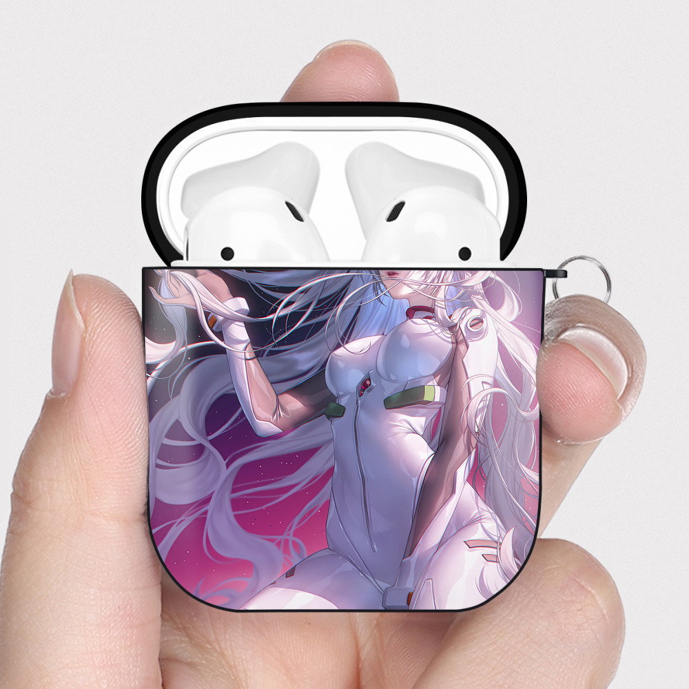 （画像用） EVA 新世紀エヴァンゲリオン AirPods 第2世代保護ケース ハードシェル ブラック 耐衝撃・防指紋・カラビナ付き