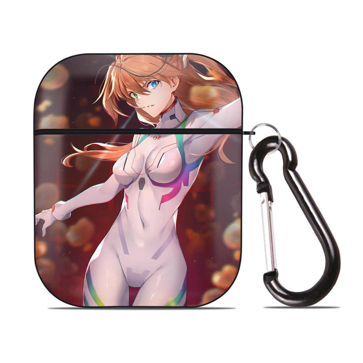 （画像用） EVA 新世紀エヴァンゲリオン AirPods 第2世代保護ケース ハードシェル ブラック 耐衝撃・防指紋・カラビナ付き