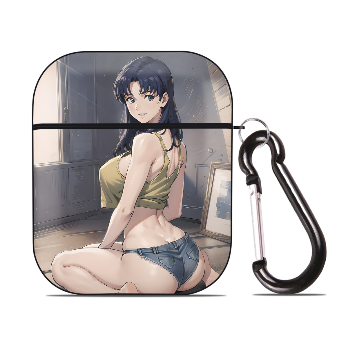 （画像用） EVA 新世紀エヴァンゲリオン AirPods 第2世代保護ケース ハードシェル ブラック 耐衝撃・防指紋・カラビナ付き