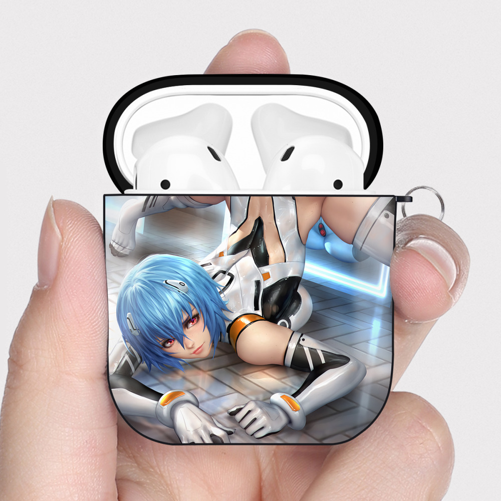 （画像用） EVA 新世紀エヴァンゲリオン AirPods 第2世代保護ケース ハードシェル ブラック 耐衝撃・防指紋・カラビナ付き