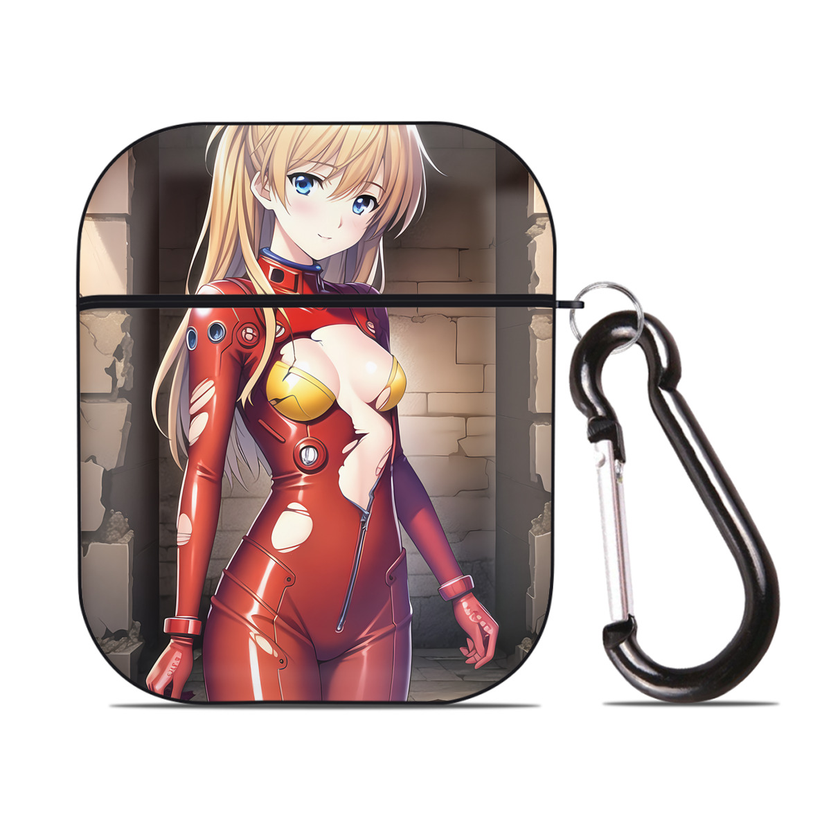 （画像用） EVA 新世紀エヴァンゲリオン AirPods 第2世代保護ケース ハードシェル ブラック 耐衝撃・防指紋・カラビナ付き