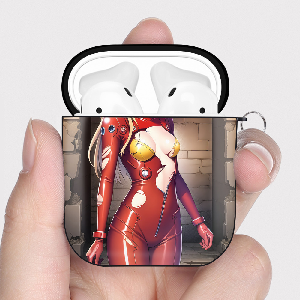（画像用） EVA 新世紀エヴァンゲリオン AirPods 第2世代保護ケース ハードシェル ブラック 耐衝撃・防指紋・カラビナ付き