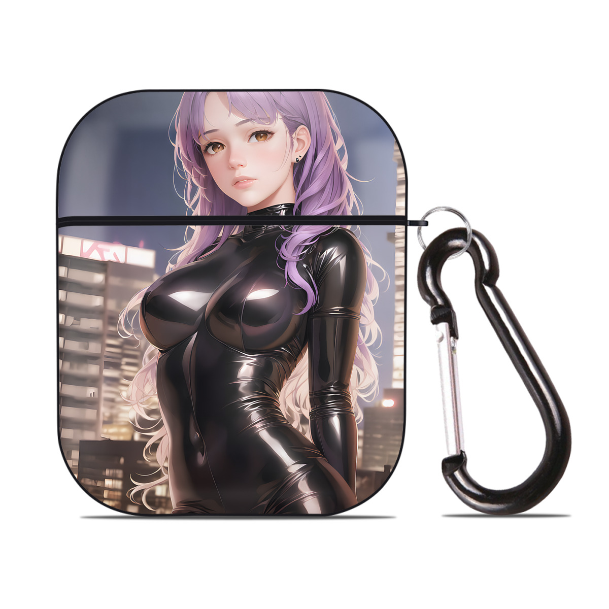 （画像用） EVA 新世紀エヴァンゲリオン AirPods 第2世代保護ケース ハードシェル ブラック 耐衝撃・防指紋・カラビナ付き