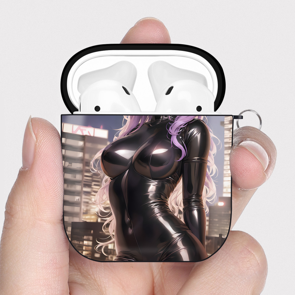 （画像用） EVA 新世紀エヴァンゲリオン AirPods 第2世代保護ケース ハードシェル ブラック 耐衝撃・防指紋・カラビナ付き