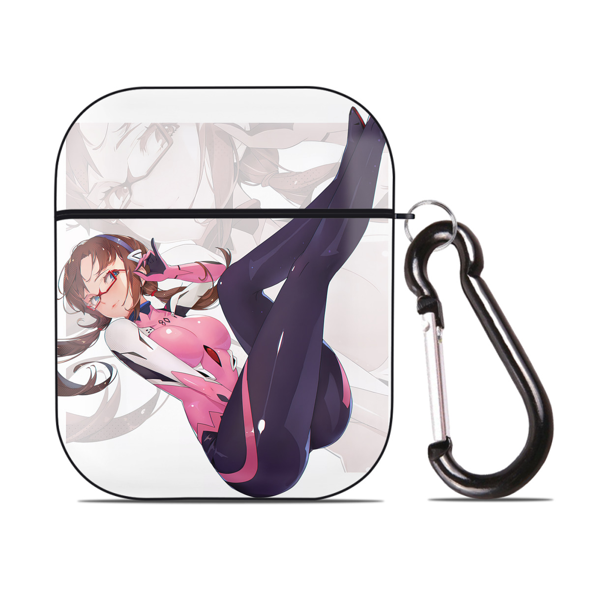 （画像用） EVA 新世紀エヴァンゲリオン AirPods 第2世代保護ケース ハードシェル ブラック 耐衝撃・防指紋・カラビナ付き