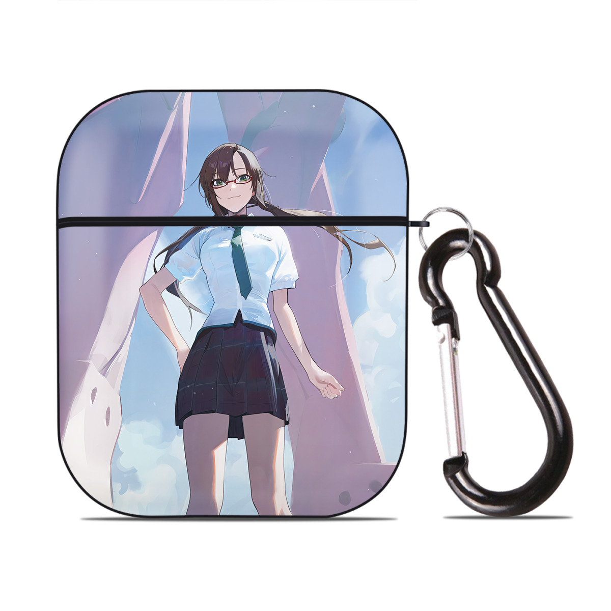 （画像用） EVA 新世紀エヴァンゲリオン AirPods 第2世代保護ケース ハードシェル ブラック 耐衝撃・防指紋・カラビナ付き