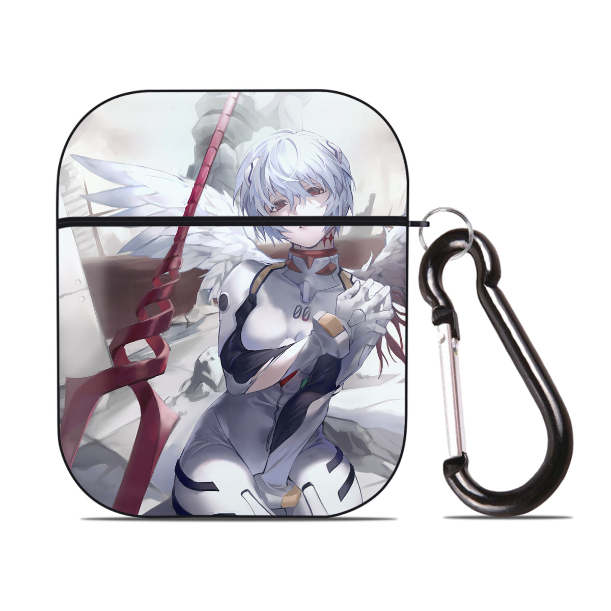 （画像用） EVA 新世紀エヴァンゲリオン AirPods 第2世代保護ケース ハードシェル ブラック 耐衝撃・防指紋・カラビナ付き