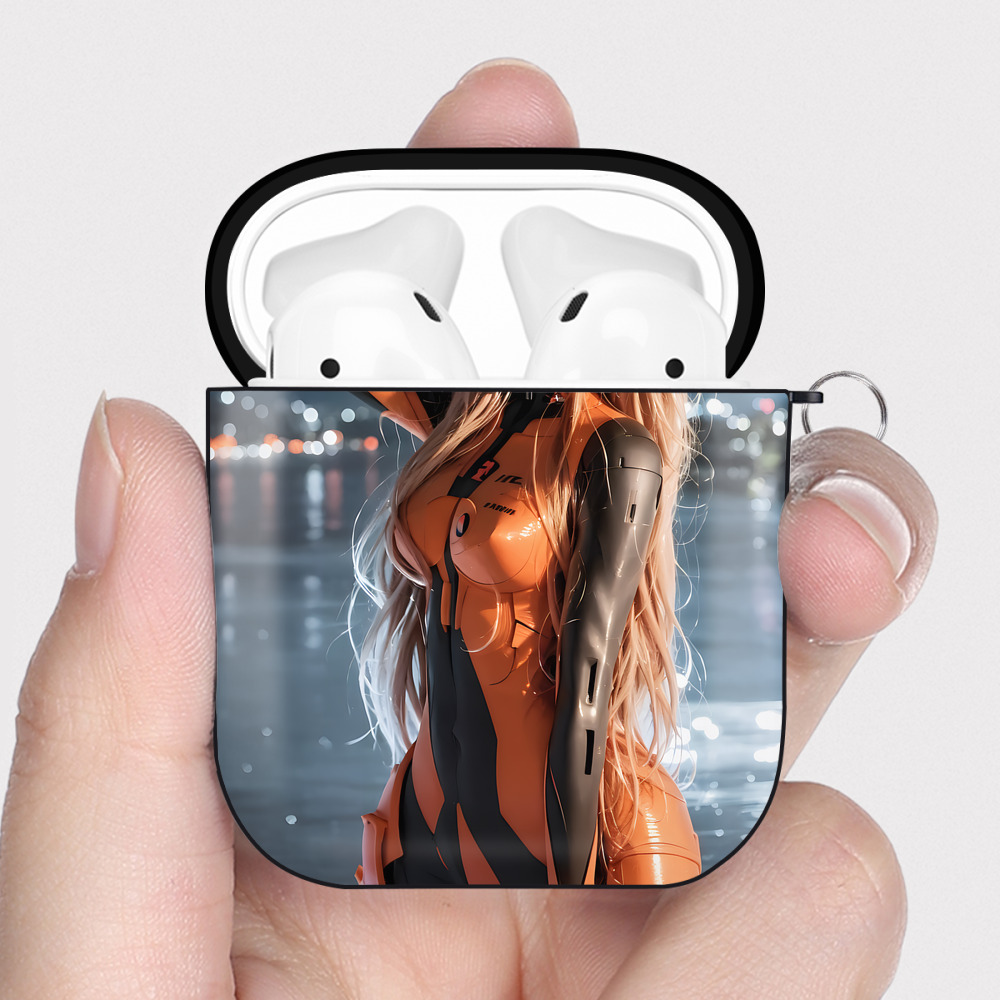 （画像用） EVA 新世紀エヴァンゲリオン AirPods 第2世代保護ケース ハードシェル ブラック 耐衝撃・防指紋・カラビナ付き