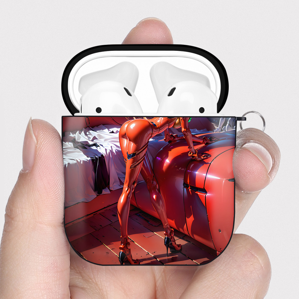 （画像用） EVA 新世紀エヴァンゲリオン AirPods 第2世代保護ケース ハードシェル ブラック 耐衝撃・防指紋・カラビナ付き