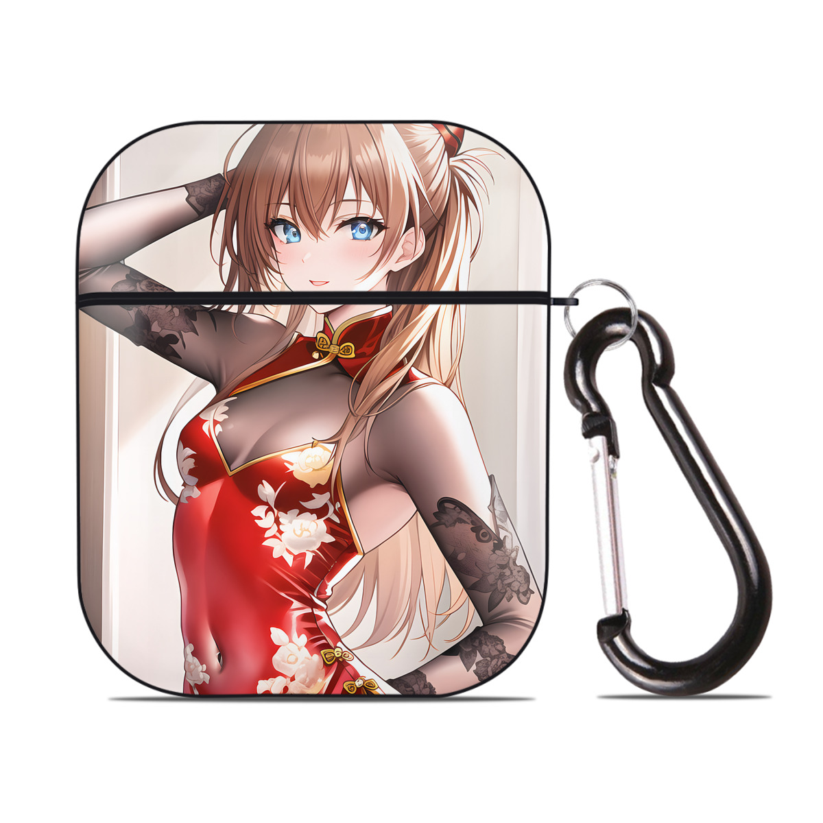 （画像用） EVA 新世紀エヴァンゲリオン AirPods 第2世代保護ケース ハードシェル ブラック 耐衝撃・防指紋・カラビナ付き