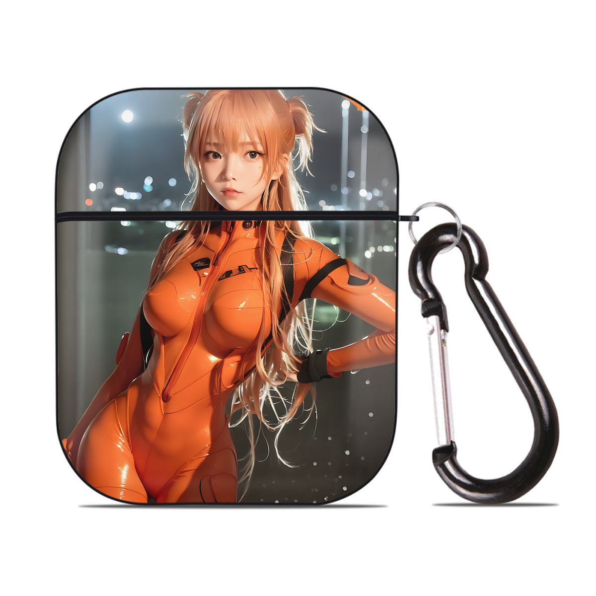 （画像用） EVA 新世紀エヴァンゲリオン AirPods 第2世代保護ケース ハードシェル ブラック 耐衝撃・防指紋・カラビナ付き