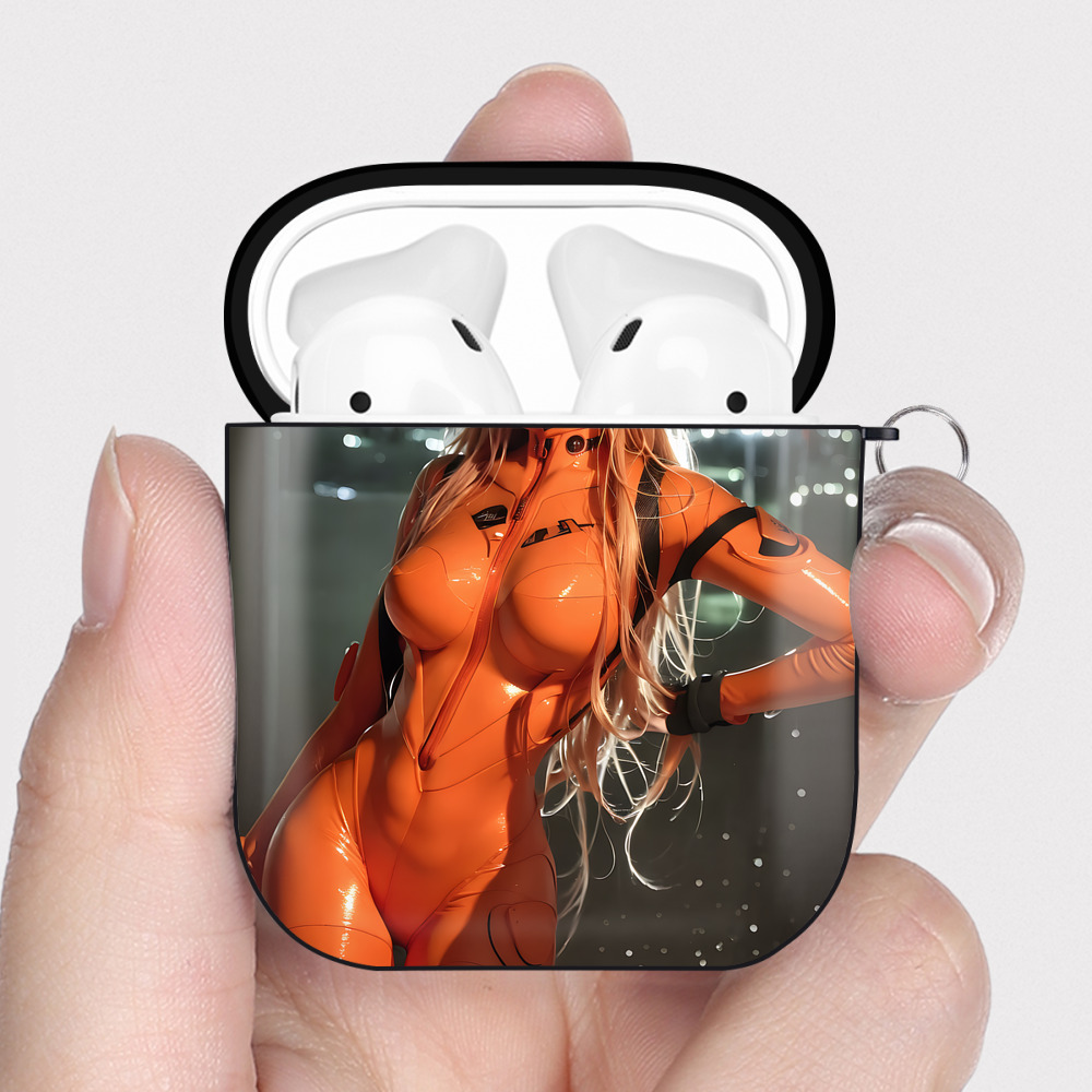 （画像用） EVA 新世紀エヴァンゲリオン AirPods 第2世代保護ケース ハードシェル ブラック 耐衝撃・防指紋・カラビナ付き