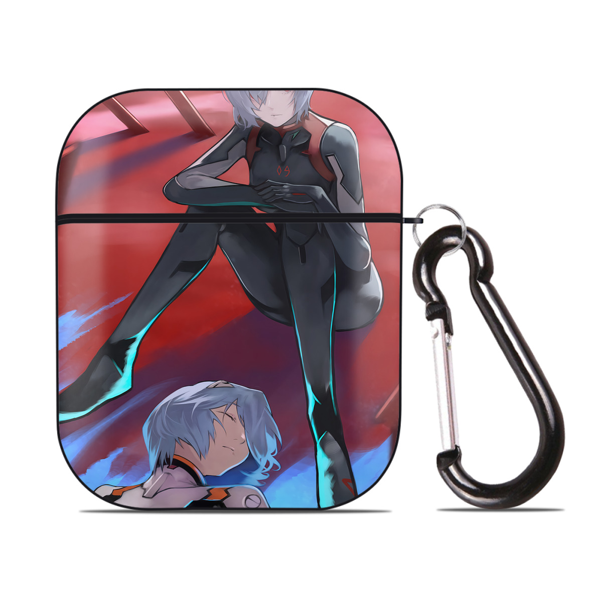 （画像用） EVA 新世紀エヴァンゲリオン AirPods 第2世代保護ケース ハードシェル ブラック 耐衝撃・防指紋・カラビナ付き