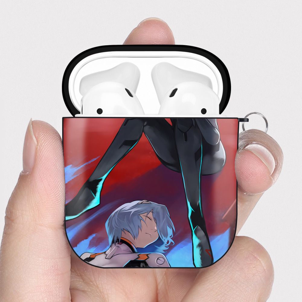 （画像用） EVA 新世紀エヴァンゲリオン AirPods 第2世代保護ケース ハードシェル ブラック 耐衝撃・防指紋・カラビナ付き