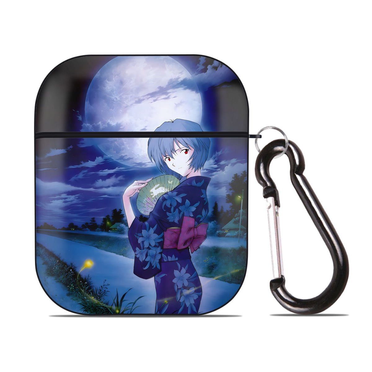 （画像用） EVA 新世紀エヴァンゲリオン AirPods 第2世代保護ケース ハードシェル ブラック 耐衝撃・防指紋・カラビナ付き