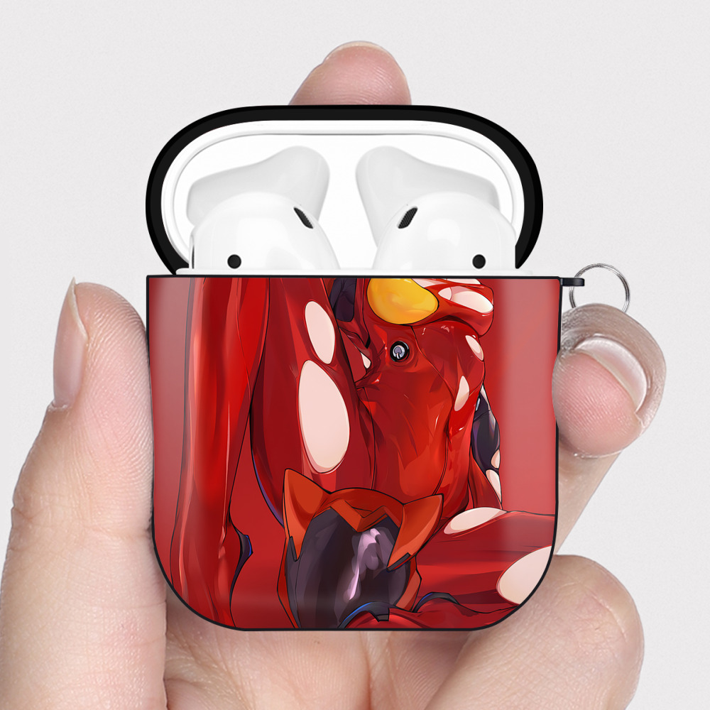 （画像用） EVA 新世紀エヴァンゲリオン AirPods 第2世代保護ケース ハードシェル ブラック 耐衝撃・防指紋・カラビナ付き