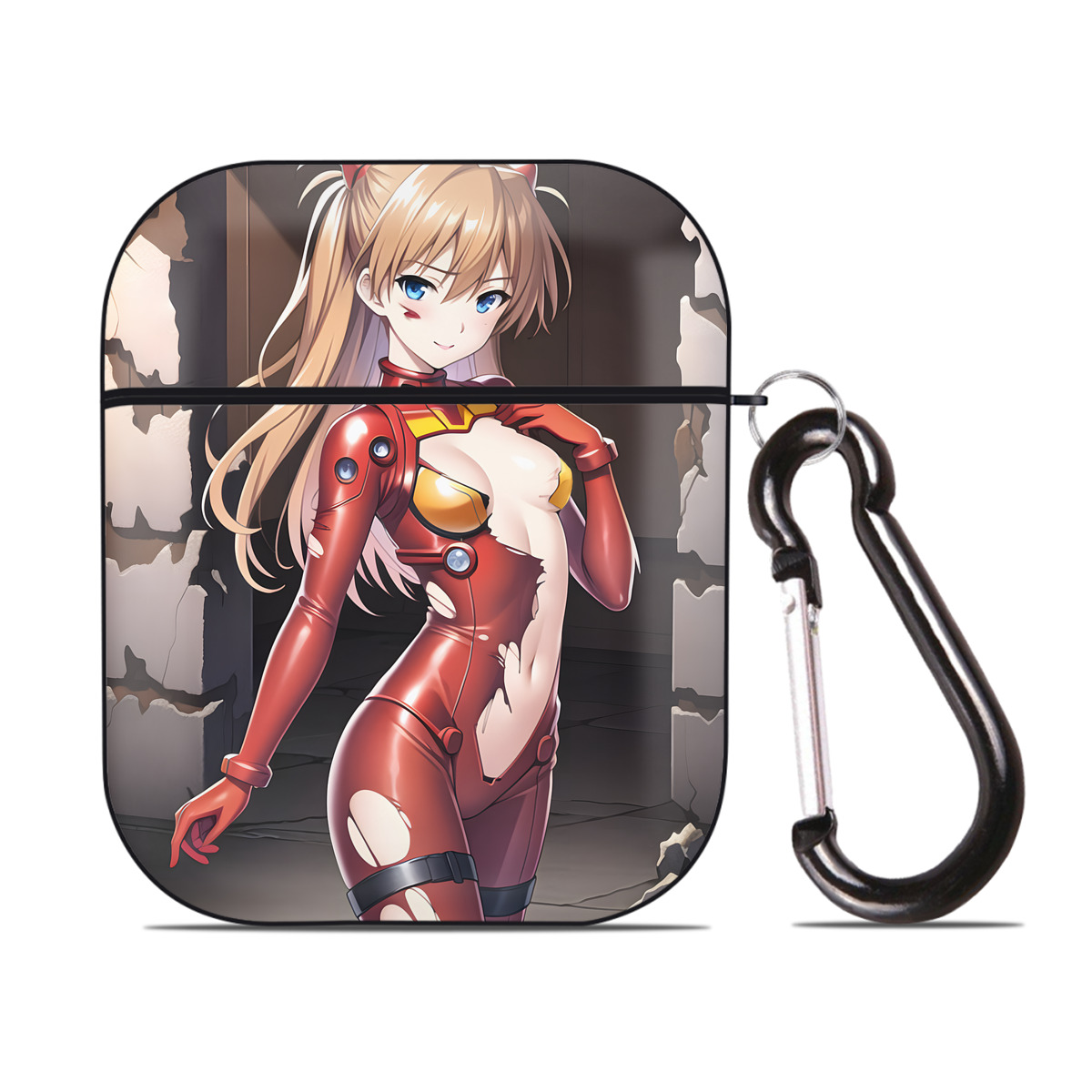 （画像用） EVA 新世紀エヴァンゲリオン AirPods 第2世代保護ケース ハードシェル ブラック 耐衝撃・防指紋・カラビナ付き
