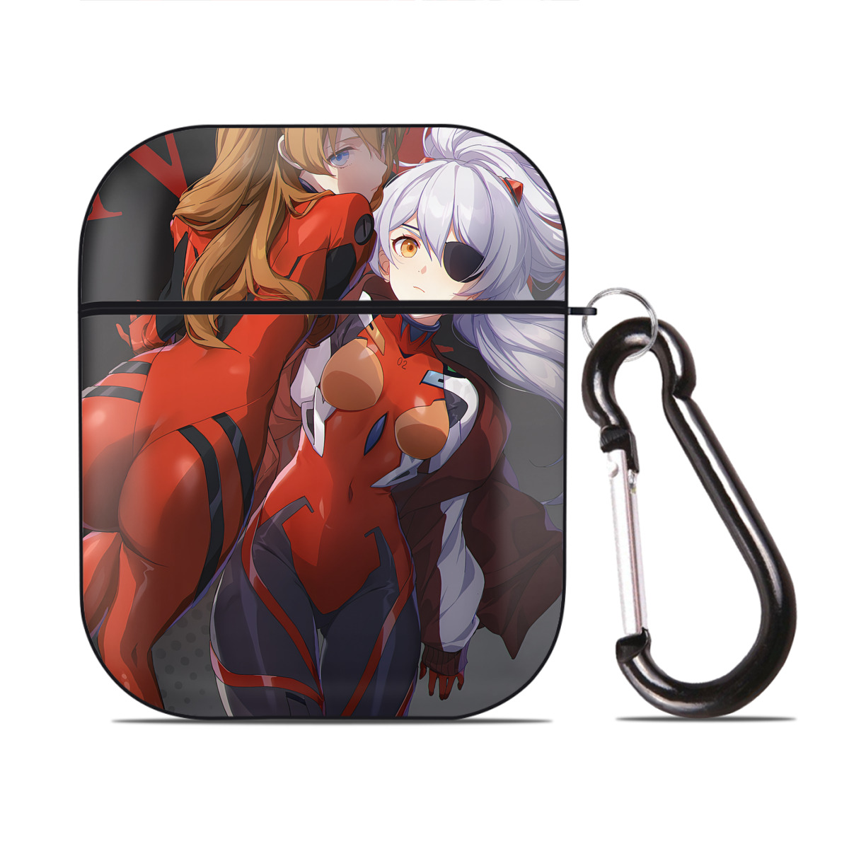 （画像用） EVA 新世紀エヴァンゲリオン AirPods 第2世代保護ケース ハードシェル ブラック 耐衝撃・防指紋・カラビナ付き
