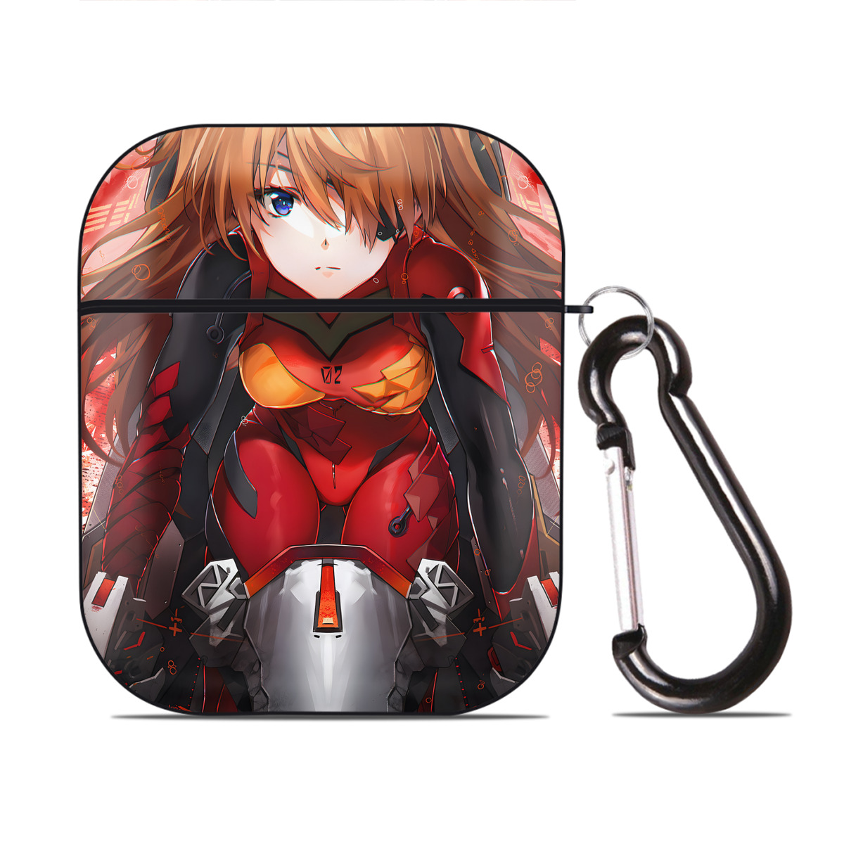 （画像用） EVA 新世紀エヴァンゲリオン AirPods 第2世代保護ケース ハードシェル ブラック 耐衝撃・防指紋・カラビナ付き