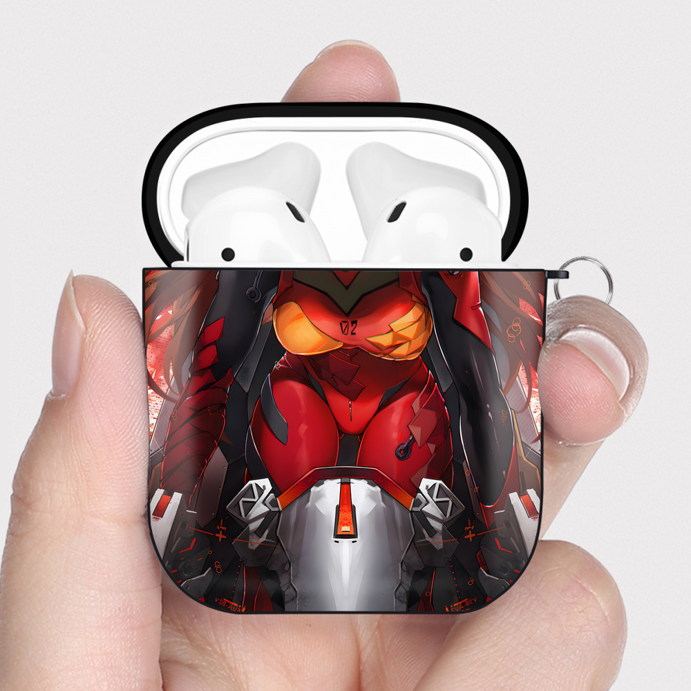 （画像用） EVA 新世紀エヴァンゲリオン AirPods 第2世代保護ケース ハードシェル ブラック 耐衝撃・防指紋・カラビナ付き