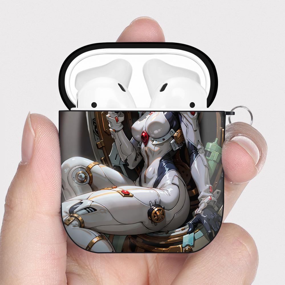 （画像用） EVA 新世紀エヴァンゲリオン AirPods 第2世代保護ケース ハードシェル ブラック 耐衝撃・防指紋・カラビナ付き